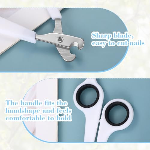 Lasnten 2 Pcs Bird Nail Grinder with Clipper Bird Nail Trimmer File Pet Grooming Tool for Parrot Budgerigars Parakeets Myna Conure Finches Lovebirds(White) - Image 4