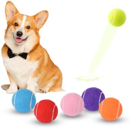 ZIYIZE Mini Tennis Balls, 6 Pack 2 inch Dog Tennis Balls, Easy Catching Pet Playing Ball for 2 inch Dog Ball Launcher Colour Mixture by ZIYIZE