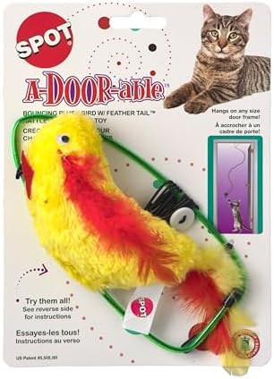 SPOT A-Door-Able Plush Bird Cat Toy | Rattle and Catnip Cat Toy Provides Hours of Entertainment for Your Cat | Hangs on Any Size Door Frame by SPOT