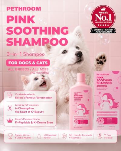 PETHROOM Pink Soothing 3-in-1 Dog & Cat Shampoo for Dry Skin & Itch Relief - Image 2