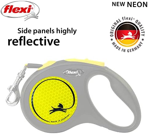 FLEXI® Neon Tape Retractable Dog Leash, Small, 16 ft - Neon Yellow/Black - Image 3