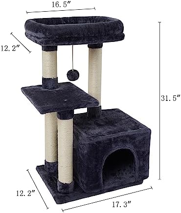 Cute Cat Tree Kitten Cat Tower Condo Cat Furniture Sisal Scratching Posts D - Image 6