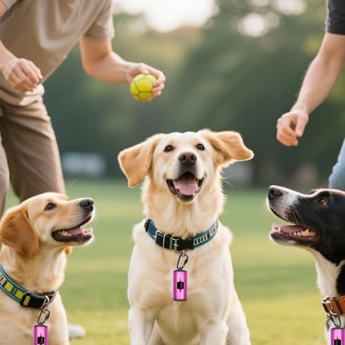 Metal Dog Poop Bag Holder 2-Pack w/Leash Clip|Durable Scratch-Resistant Aluminum|30 Bags+6 Accessories（Pink) - Image 6