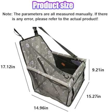 Pet Car Seat, Waterproof Oxford Dog Car Booster Seats, Grey Bone - Image 2