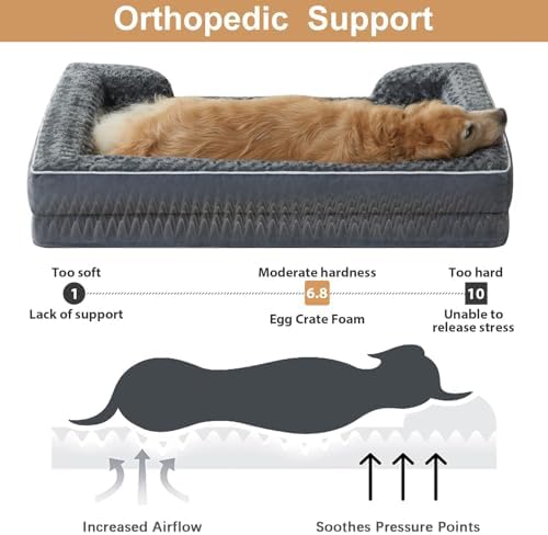 WNPETHOME Orthopedic Washable Dog Bed Large for Senior Dog Cozy Sleep - Image 2