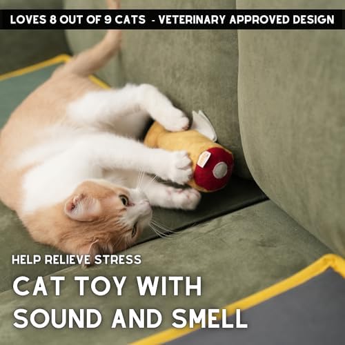 pawdaz Fish Toy for Cats, Matatabi Silvervine Filled and Help Relief Anxiety, Kitten Catnip Essentials Treats Supplies Large Interactive Chew Big Kicker Toys for Indoor Cat (Golden) - Image 3