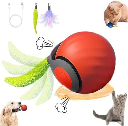 Speedy 2.0 Tail Cat Toys for Bored Indoor Adult Cats,2025 New Generation Interactive Cat Toys for Indoor Cats,Automatic Moving Ball with Tail,Cat, Orange by Unknown