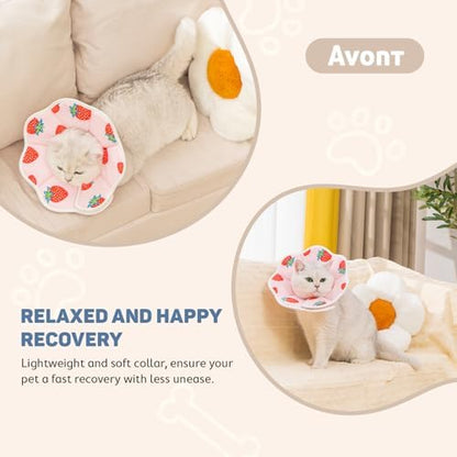 Avont Cat Cone S Adjustable Soft E-Collar, Strawberry - Image 3
