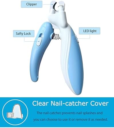 Cat Dog Pet Nail Clippers with Light, Llluminates Cat Dog Nails or Bloodline,Safety Pet Nail Clipper for Dogs, Cats, Rabbits Sharp No Nail Splitting (Pink) - Image 4