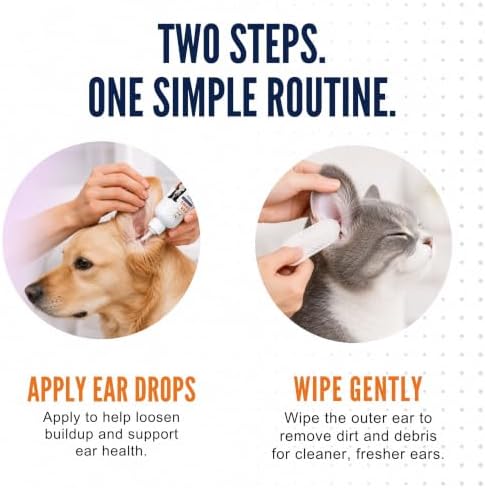 Dog Ear Cleaner Drops & Ear Wipes Kit – Advanced Pet Ear Cleaning Solution with Hypochlorous Acid, Helps Relieve Itchy Ears, Removes Wax & Odor, Gentle for Dogs & Cats - Image 7