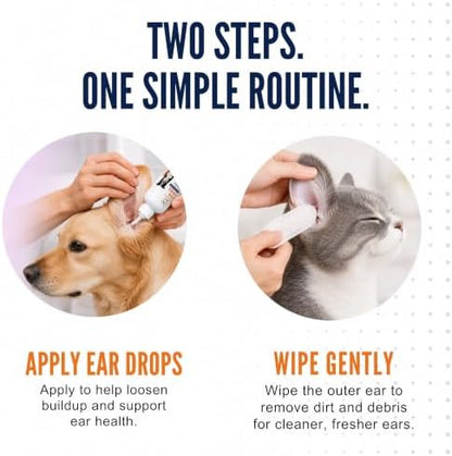 Dog Ear Cleaner Drops & Ear Wipes Kit – Advanced Pet Ear Cleaning Solution with Hypochlorous Acid, Helps Relieve Itchy Ears, Removes Wax & Odor, Gentle for Dogs & Cats - Image 7