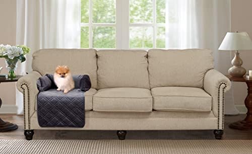 Brilliant Sunshine Grey Velvet Dog Sofa Slipcover, Small - Image 2