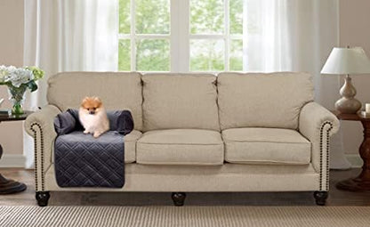 Brilliant Sunshine Grey Velvet Dog Sofa Slipcover, Small - Image 2
