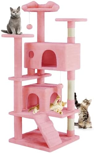 DUMOS 54-inch Cat Tree Tower with Scratching Posts, Indoor Use by DumosLifestyle