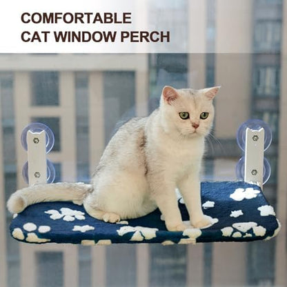 Cute Cat Window Perch, Foldable Cat Window Hammock, Navy Blue - Image 2