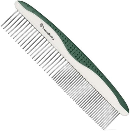 Greyhound Comb for Dogs - Dual Teeth Metal Comb for Curly Coats by FreshlyBailey