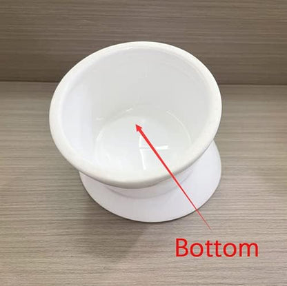 Pink Small Ceramic Raised Cat Bowls, Tilted Elevated Food or Water Bowls, Stress Free, Backflow Prevention, Dishwasher and Microwave Safe, Lead & Cadmium Free - Image 4