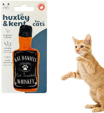 Huxley & Kent Plush Crinkle Catnip Cat Toy, Kat Daniels Whiskey by HuxleyKent