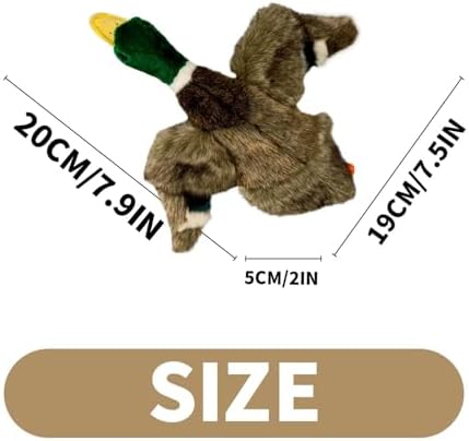 ALL FOR PAWS Duck Squeaky Doy Toy, Duck Dog Toy for Small Medium Breed, Puppy Fetch Toy with Squeaker, Plush Chew Dog Toy, 7.9 x 7.5 x 2 inches, Classic - Mallard S - Image 2