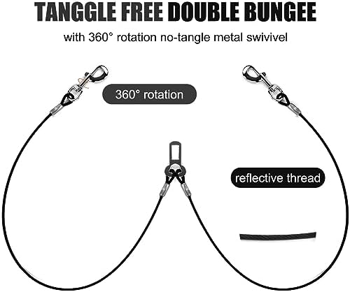 Dog Seat Belt Harness for Car,2pcs Dog Seatbelt of Coated Wire Leash Safety Restraint,No Chew Tether Cable Vehicle Dogs Accessories,Double Clips & Latch (2-in-1 Harness, 32 inch/80 CM) - Image 3