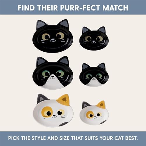 The Cat Ladies Ceramic Cat Bowls - Whisker Friendly Food Bowl - Cute Pet, Kitten Plates - Dishes for Indoor Cats - Dish for Wet Food & Water - Platos para Gatos - Black Cat, Large - Image 5