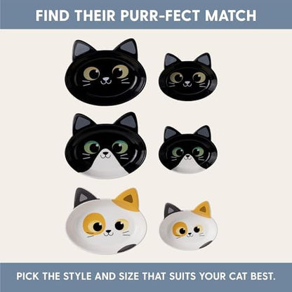 The Cat Ladies Ceramic Cat Bowls - Whisker Friendly Food Bowl - Cute Pet, Kitten Plates - Dishes for Indoor Cats - Dish for Wet Food & Water - Platos para Gatos - Black and White Cat, Set of 2 - Image 5