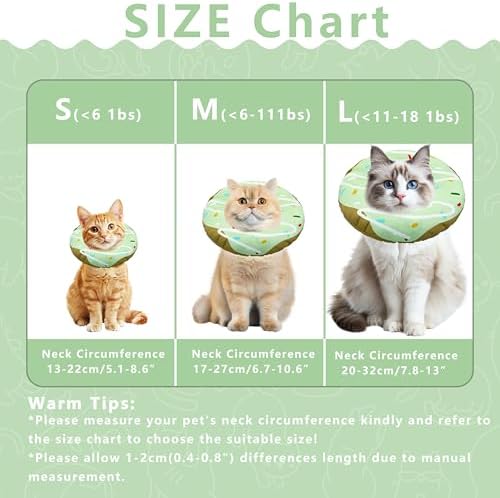 Seyezo Cat Cone Collar Soft, Adjustable Cat Recovery Cone, Waterproof Green - Image 2