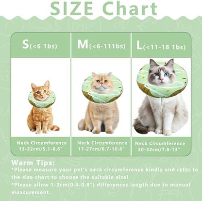 Seyezo Cat Cone Collar Soft, Adjustable Cat Recovery Cone, Waterproof Green - Image 2