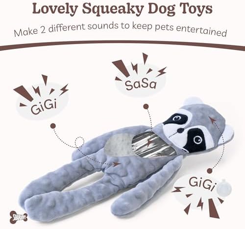 SHARLOVY No Stuffing Dog Toys 5 Pack, Crinkle Interactive Dogs Toy for Boredom, Puppy Toys for Teething to Keep Them Busy, Cute Squeaky Dogs Toy for Small, Medium, and Large Breed - Image 3