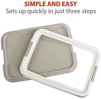PAWISE Dog Training Pee Pad Holder Tray, Indoor Puppy Potty Pee Pad Floor Tray Dog Toilet, 24''X24', Large