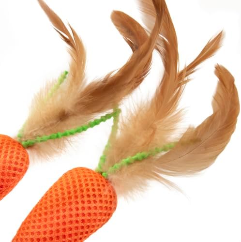 SmartyKat Crazy Carrots Durable Plush Catnip Cat Toys, Set of 2 - Image 3