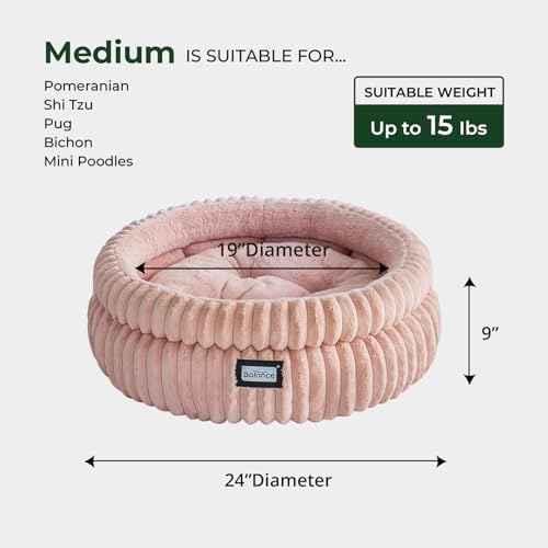 BALANCE Cat Bed Kitten Bed, Washable Round Cat Beds for Indoor Cats,Super Soft Plush Faux Fur Pet Bed for Puppy and Kitten with Anti-Slip Bottom - Image 5