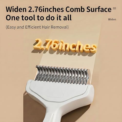 Self Cleaning Deshedding Comb, Undercoat Rake for Dogs & Cats(ivory white) - Image 5