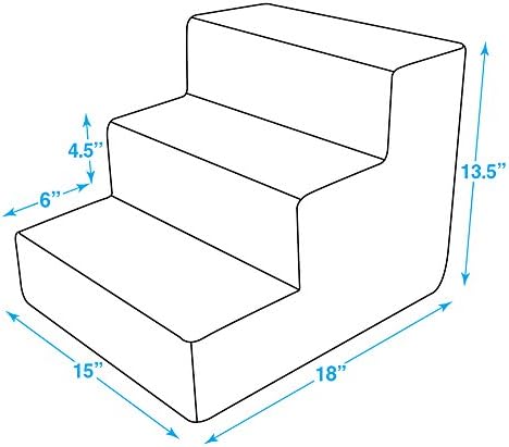 Best Pet Supplies Dog Stairs for Small Dogs & Cats, Foam Pet Steps Portable Ramp for Couch Sofa and High Bed Non-Slip Balanced Indoor Step Support, Paw Safe No Assembly - Gray Lattice Print, 3-Step - Image 4