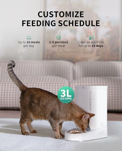 PETKIT Automatic Cat Feeder, 2.4G WiFi Automatic Dog Feeder, App Control Pet Food Dispenser with Triple Fresh-Lock System, Schedule Feeding, Food Shortage Alert, Dual Power-Charge&Battery,3L Capacity - Image 3
