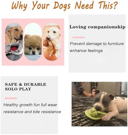 3PCS Natural Cotton Rope Toys for Small Dogs and Puppies, Dog Dental Care Chew Toys for Teething, Anxiety Relief,Helps Clean Teeth & Prevent Furniture Destruction(Slipper Set) - Image 5