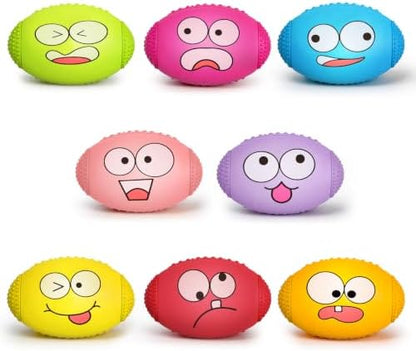 1.5” Squeaky Soft Rubber Football Dog Toy, Bouncy Chew Ball for Tiny Mini Small Breed Puppies (X-Small) by HDSX