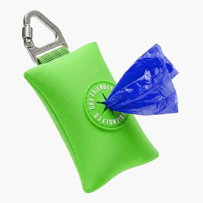 Dog Friendly Co. Poop Bag Holder for Leash, Dog Waste Bag (Neon Green) by DogFriendly