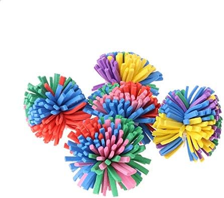Stock Show 10PCS 1.6" Funny Colorful EVA Flower Ball Foam Cat Toy Kitten Catch/Chase/Play, Random Color