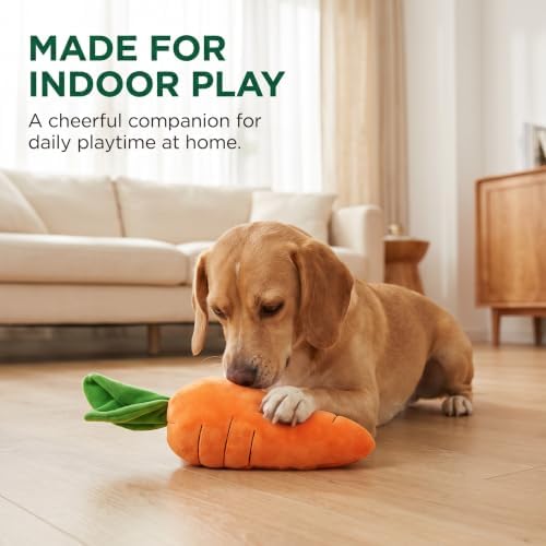 Crinkle Dog Toy for Small, Medium, and Large Breeds, Cute Carrot with Soft Squeaker, Carrot Shape Pet Plush Toy with Sound, Bite-Resistant Soft Comfortable Dog Toys - Image 6
