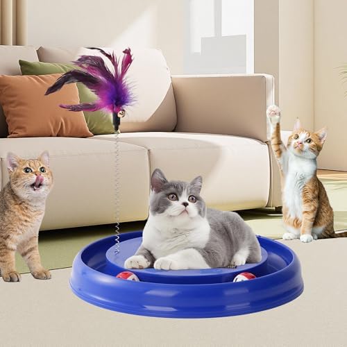 Interactive Cat Ball Track Toy Cat Scratcher, Grey - Image 3