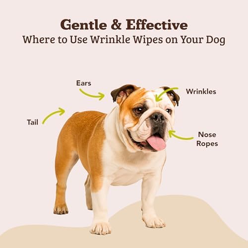 Natural Dog Company Wrinkle Wipes for Dogs, 100 Count, Hypoallergenic, Cleaning & Deodorizing, for Grooming Faces, Paws & Butts - Image 5
