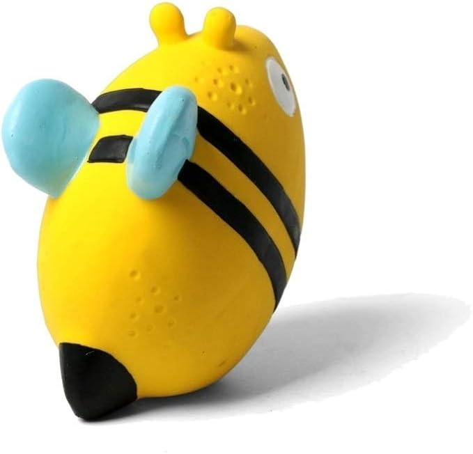 CloverU Dog Squeaky Toys Safe Latex Rubber Dog Chew Molar Toy Interactive Toy for Puppy Small Medium Dogs (Bee)
