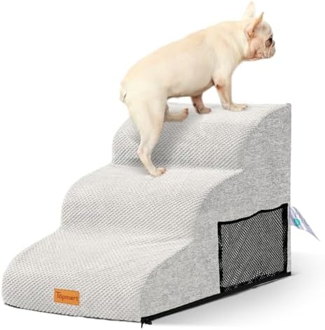Dog Stairs for Small Dogs, 3-Step Non-Slip Foam Pet Steps for Couch Bed by Topmart