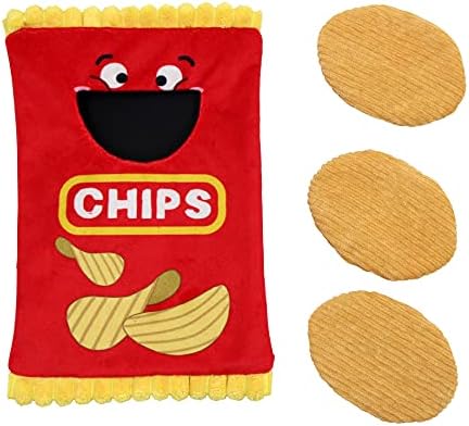 Jumpaws 4 Pack Burrow Catnip Cat Toys Potato Chips Set, Accessories for Indoor Cat, Catnip Plush Toy Set, Burrow Cat Toy - Image 2