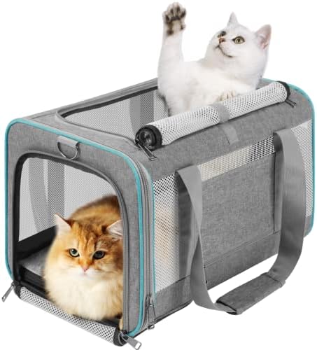GAPZER Large Cat Carrier Soft, Collapsible Travel Pet Carry Bag, Small Dogs by GAPZER