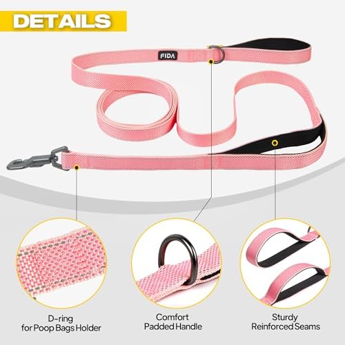 Fida 10 FT Heavy Duty Dog Leash, Dual Padded Handles for Medium Large Dogs - Image 6