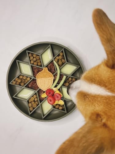 OHMO Slow Feeder Dog Bowl, 7.9" Lick Mat for Dogs, Diamond, Camo Green - Image 6