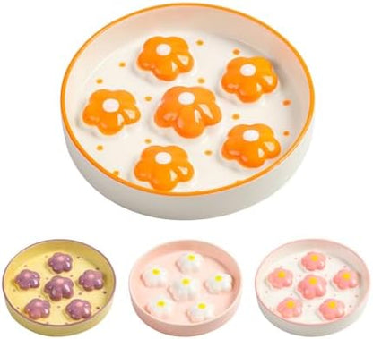 Ceramic Slow Feeder Cat Bowl, 6.3" Whisker Friendly Anti-Vomit, Orange by PTOBER