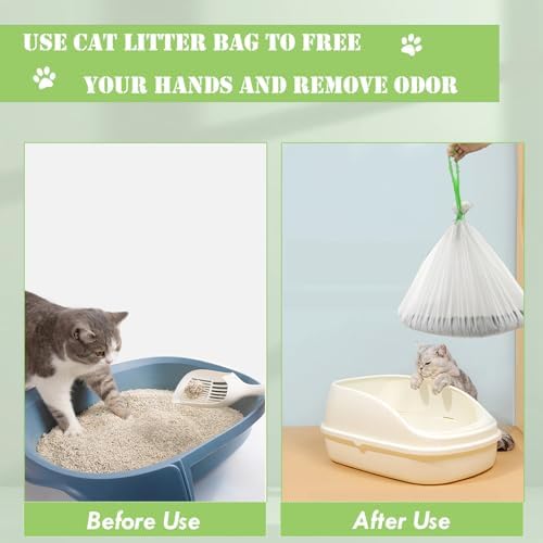 21 Count Cat Litter Box Liners,37x18 inch Heavy Duty Self-Cleaning Cat Litter Bags with Drawstring,Disposable Tear-resistant Poop Bag for Pets - Image 4